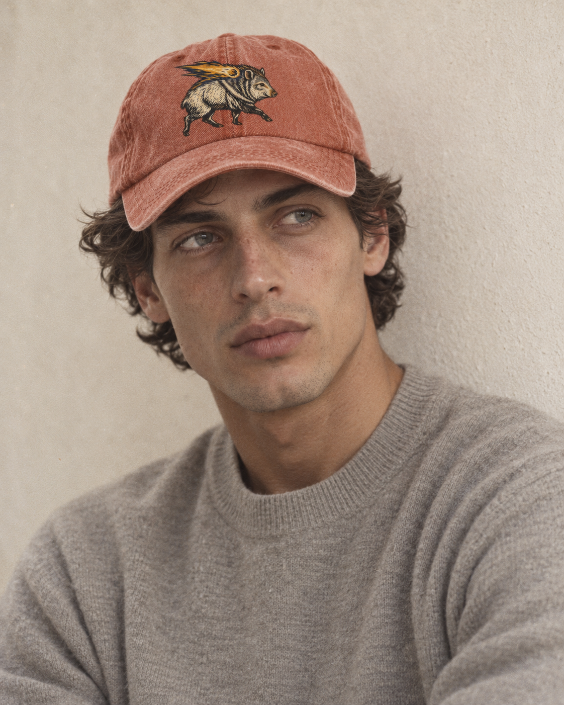 Model wearing the cap