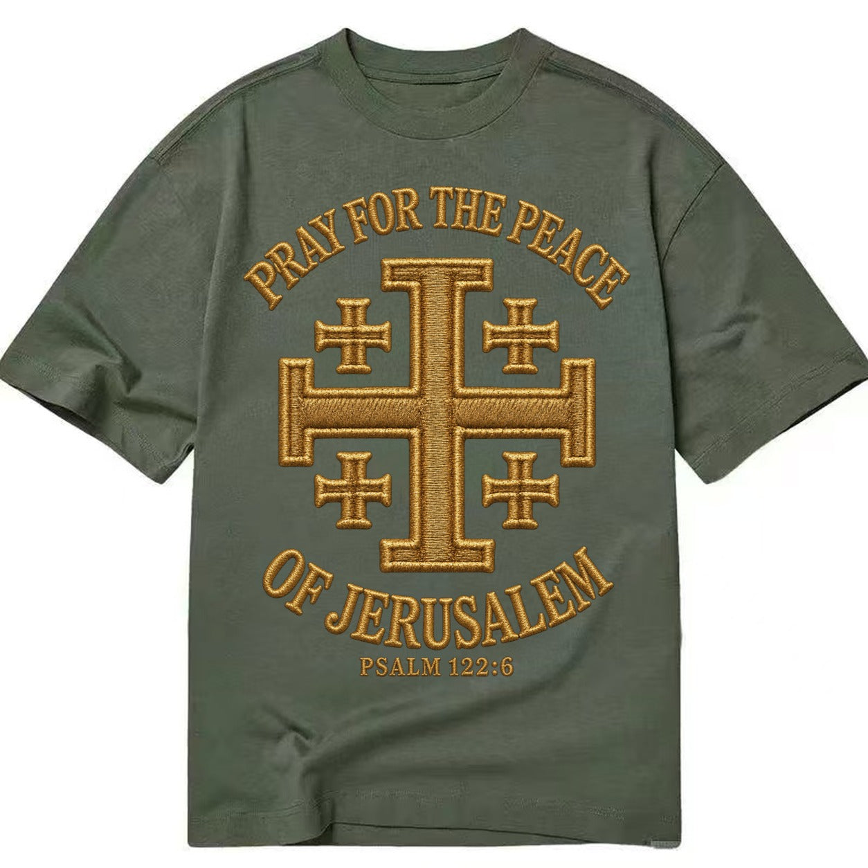 Jerusalem Cross  - Classic T-shirt – Army Green