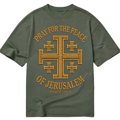 Jerusalem Cross  - Classic T-shirt – Army Green