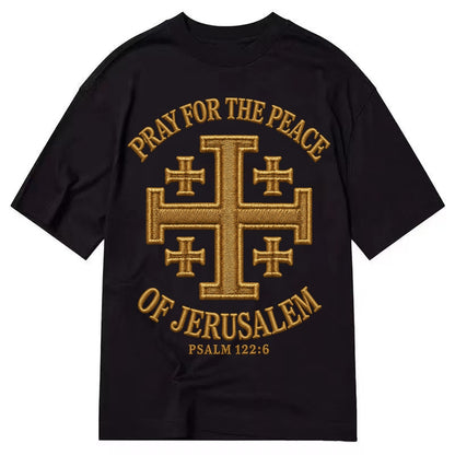 Jerusalem Cross  - Classic T-shirt – Black