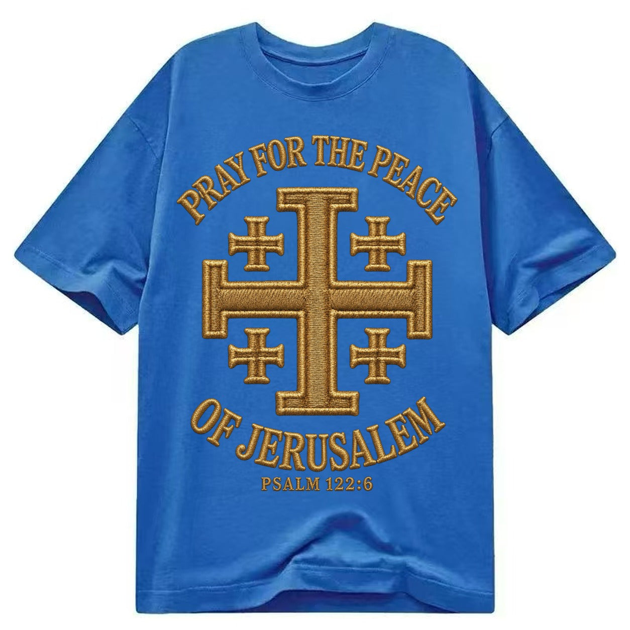 Jerusalem Cross  - Classic T-shirt – Blue