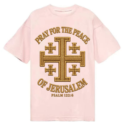 Jerusalem Cross  - Classic T-shirt – Pink
