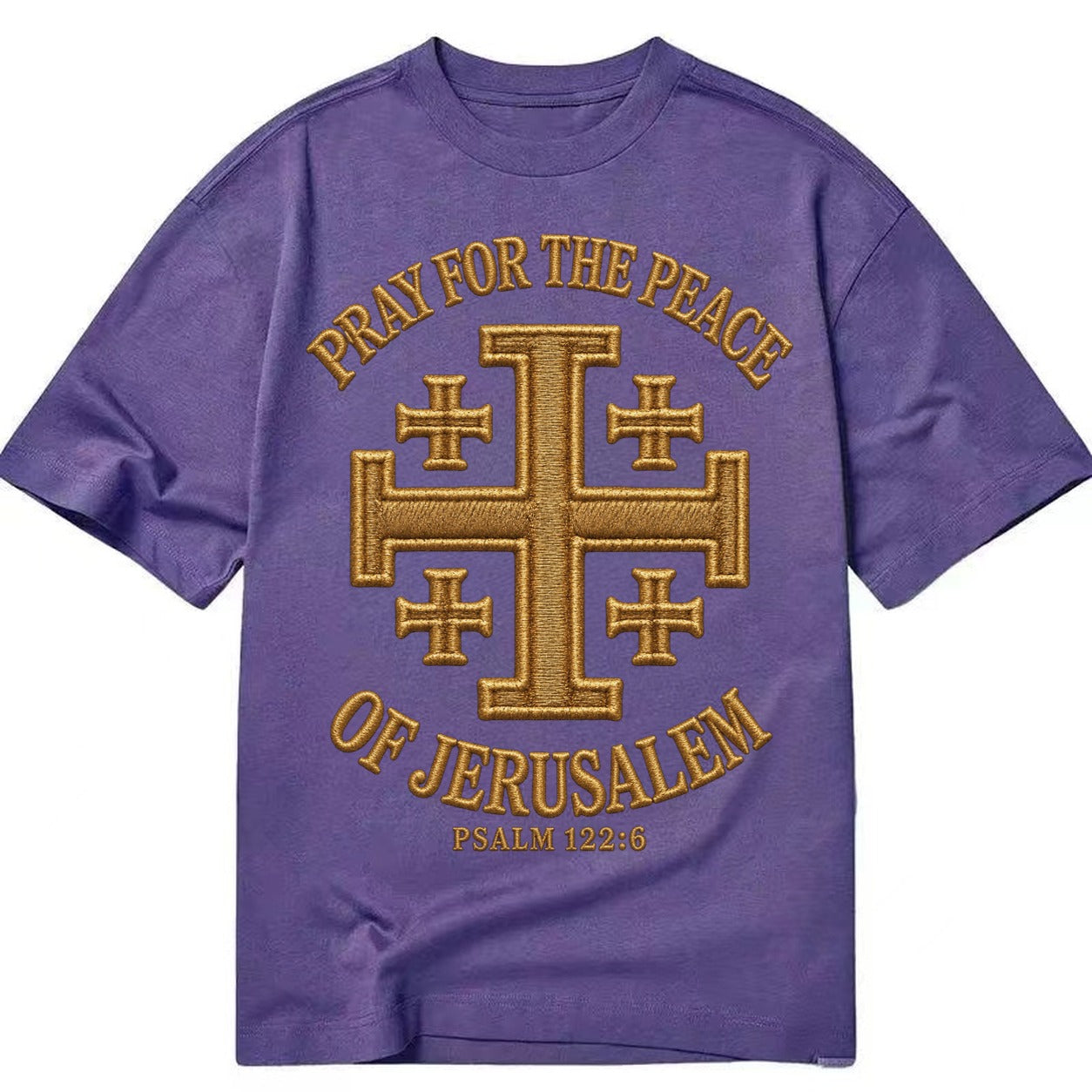 Jerusalem Cross  - Classic T-shirt – Purple