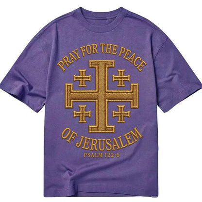 Jerusalem Cross  - Classic T-shirt – Purple