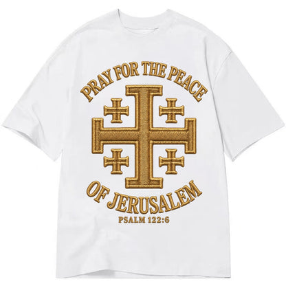 Jerusalem Cross  - Classic T-shirt – White