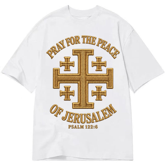 Jerusalem Cross  - Classic T-shirt – White