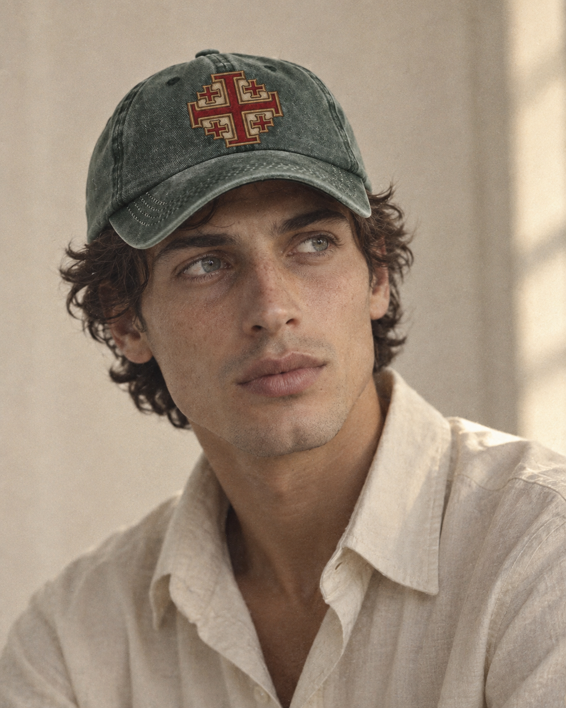 Model wearing the cap