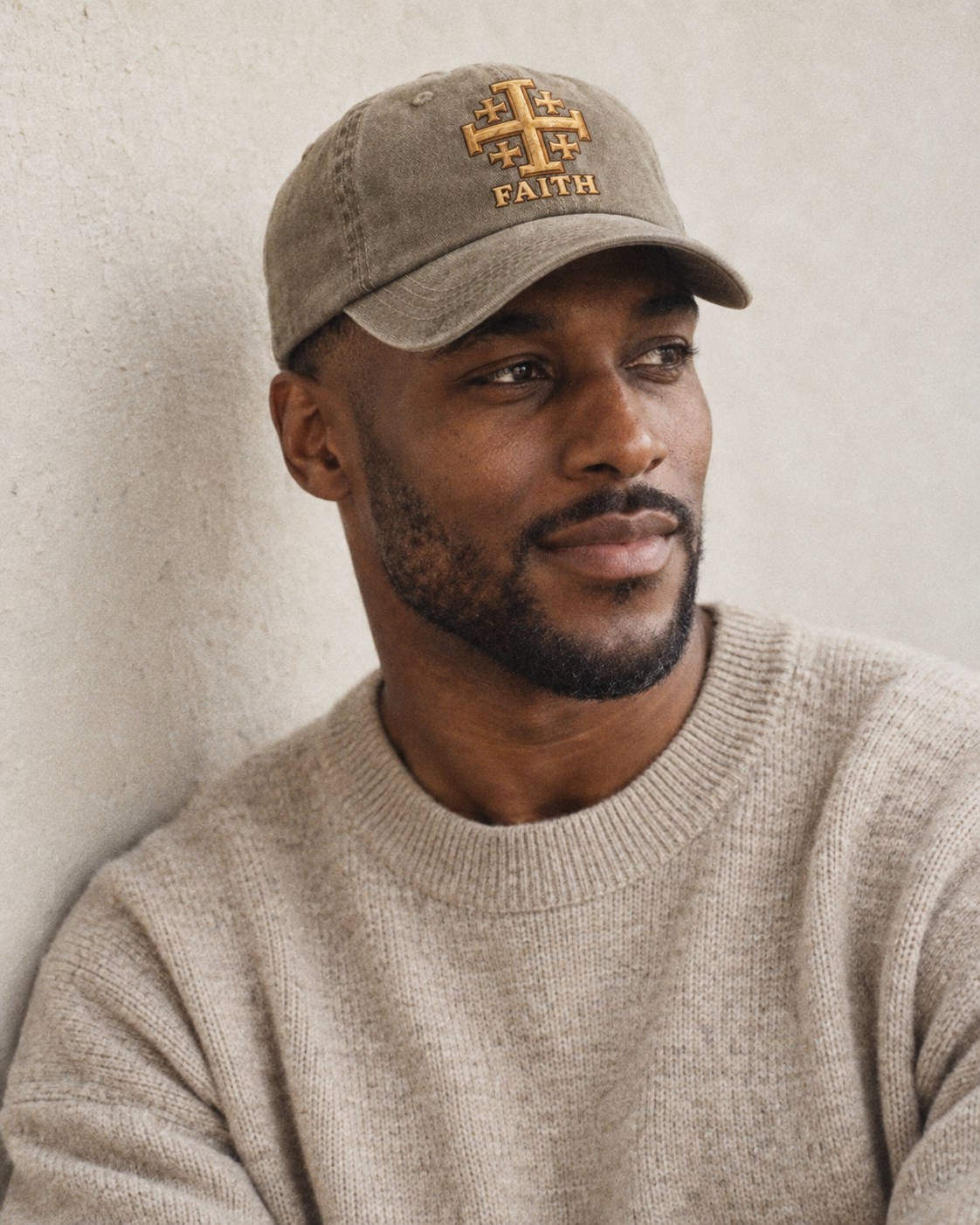 Model wearing the cap