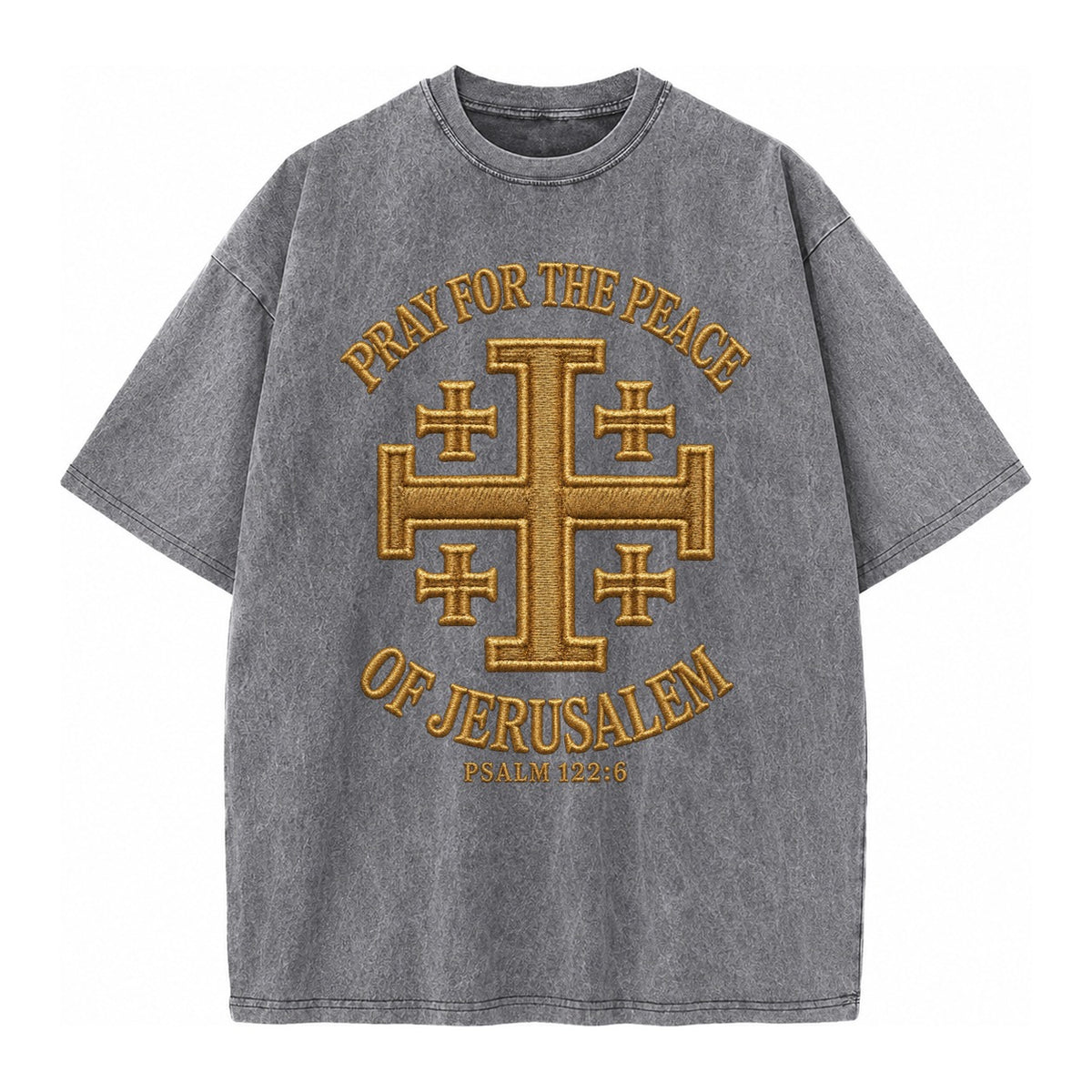 Jerusalem Cross  - Vintage T-shirt – Grey