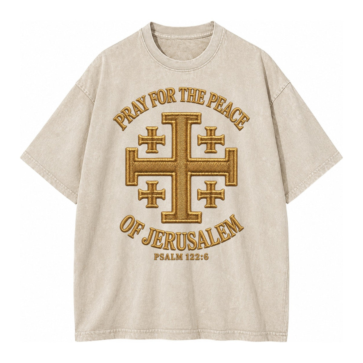 Jerusalem Cross  - Vintage T-shirt – Off White