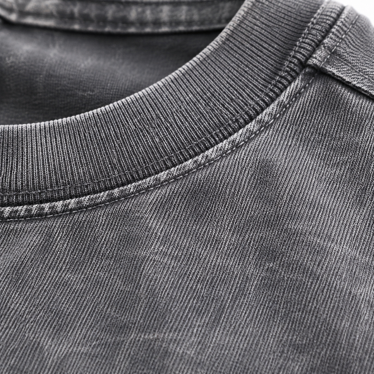 Jerusalem Cross  - Vintage T-shirt – Grey fabric close-up