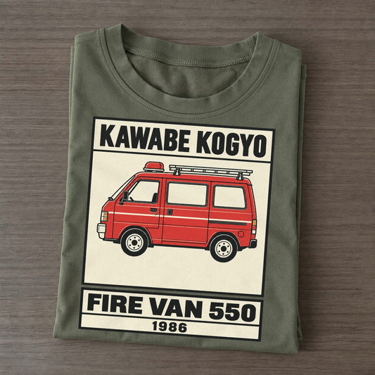 Kappa Fire Van Showa Speed Plates Classic T-shirt – Army Green