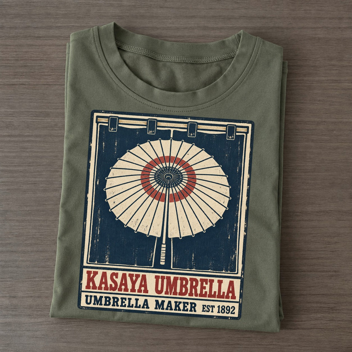 Kasaya Umbrella Noren Trade Co Classic T-shirt – Army Green