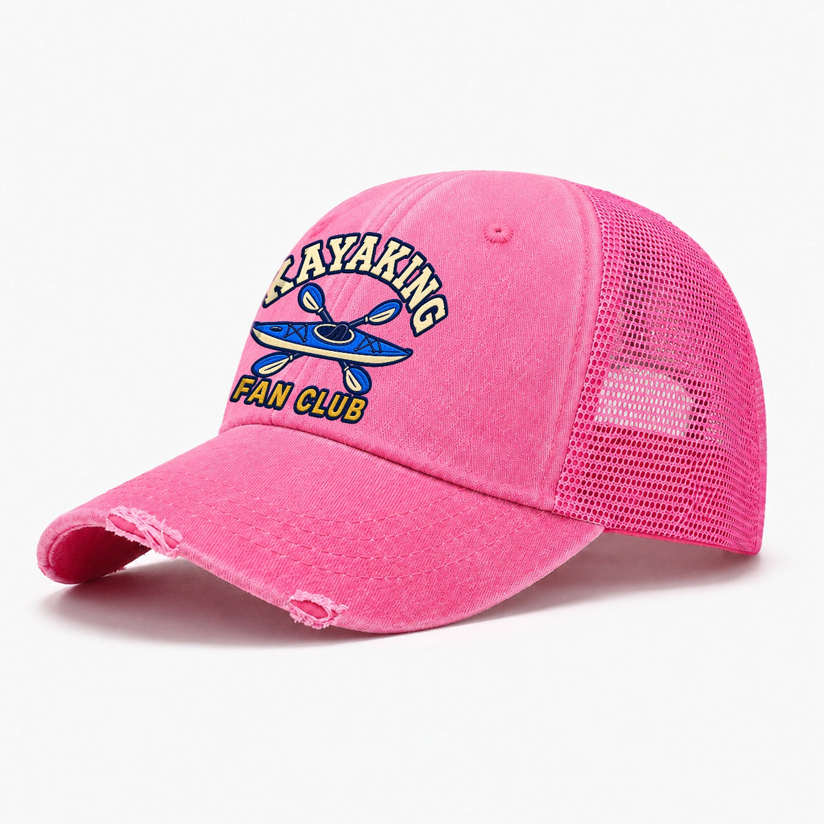 Kayaking Fan Club Washed Trucker Hat – Rose