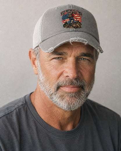 Studio model wearing the hat