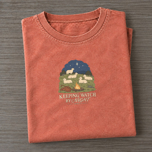 Keeping Watch By Night The Counting Gate Vintage T-shirt – Terracotta