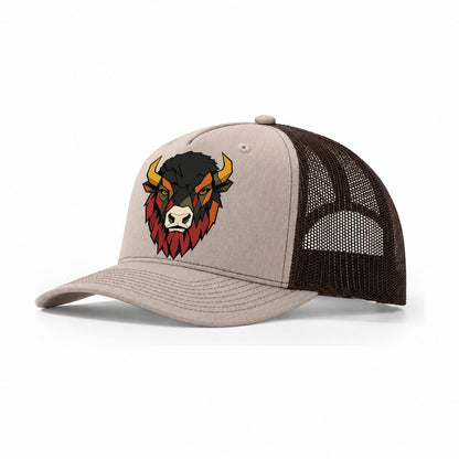 American Buffalo Frontal Portrait Trucker Hat – Khaki Brown