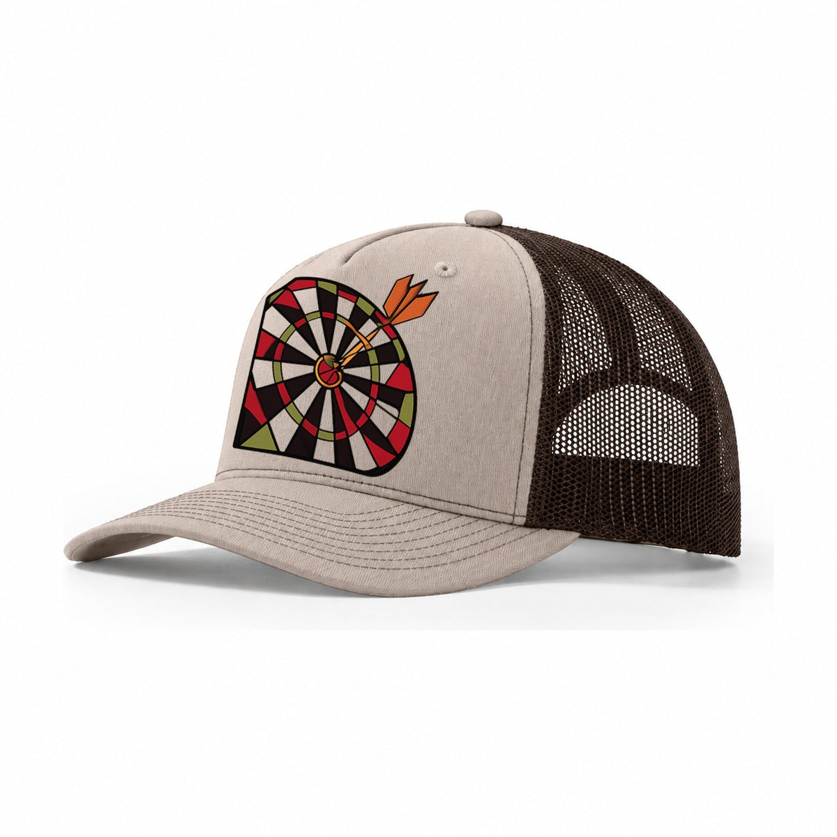 Dart Bullseye Trucker Hat – Khaki Brown