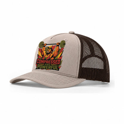 Weightlifter Overhead Press Trucker Hat – Khaki Brown