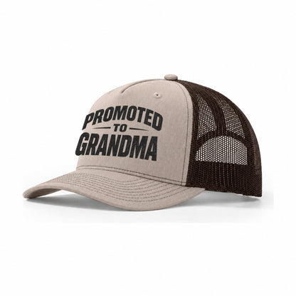 Promoted Grandma Trucker Hat – Khaki Brown