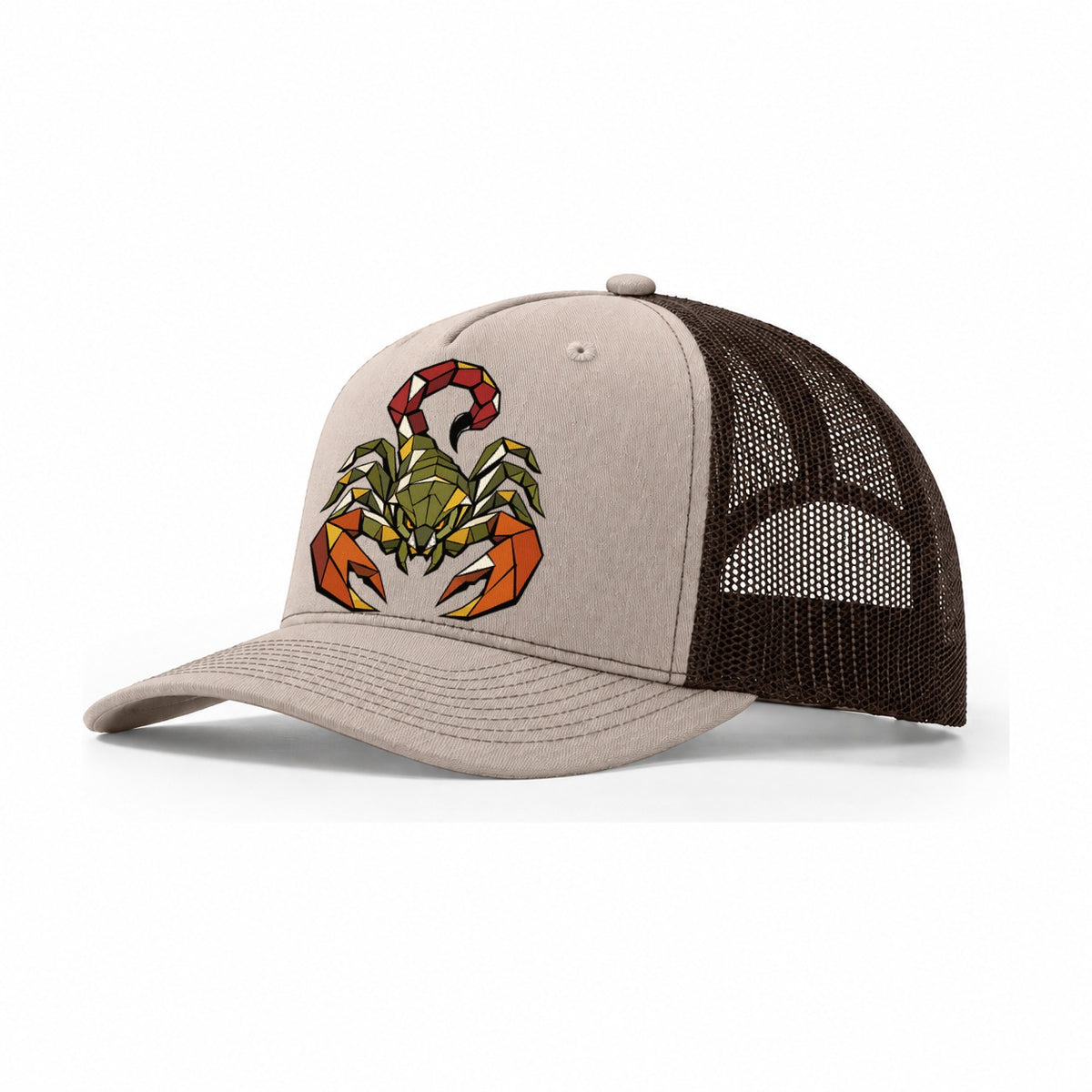 Scorpion Raised Tail Trucker Hat – Khaki Brown