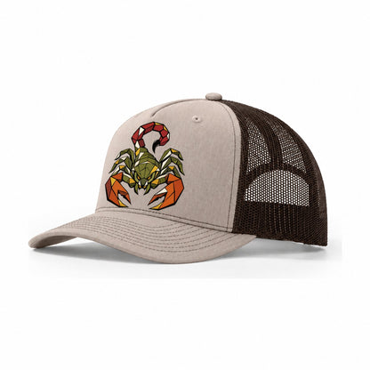 Scorpion Raised Tail Trucker Hat – Khaki Brown