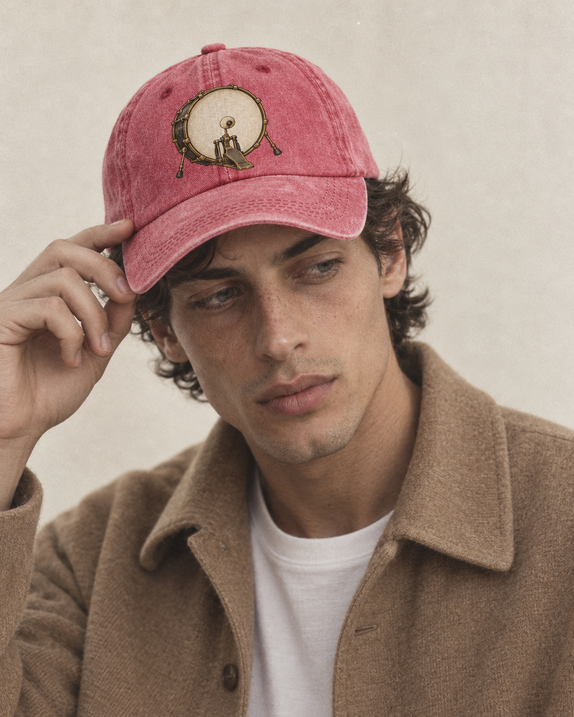 Model wearing the cap