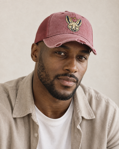 Model wearing the cap