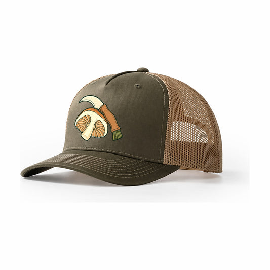 Knife And Brush Foraging And Mycology Trucker Hat – Olive Khaki