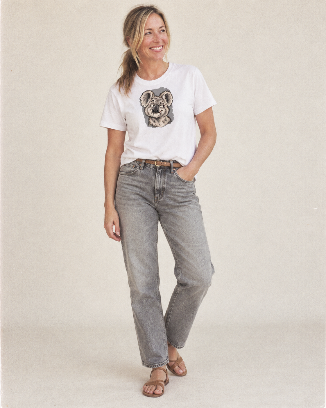 Koala Expressive Portrait Wild Grin Gallery Classic T-shirt – studio model photo