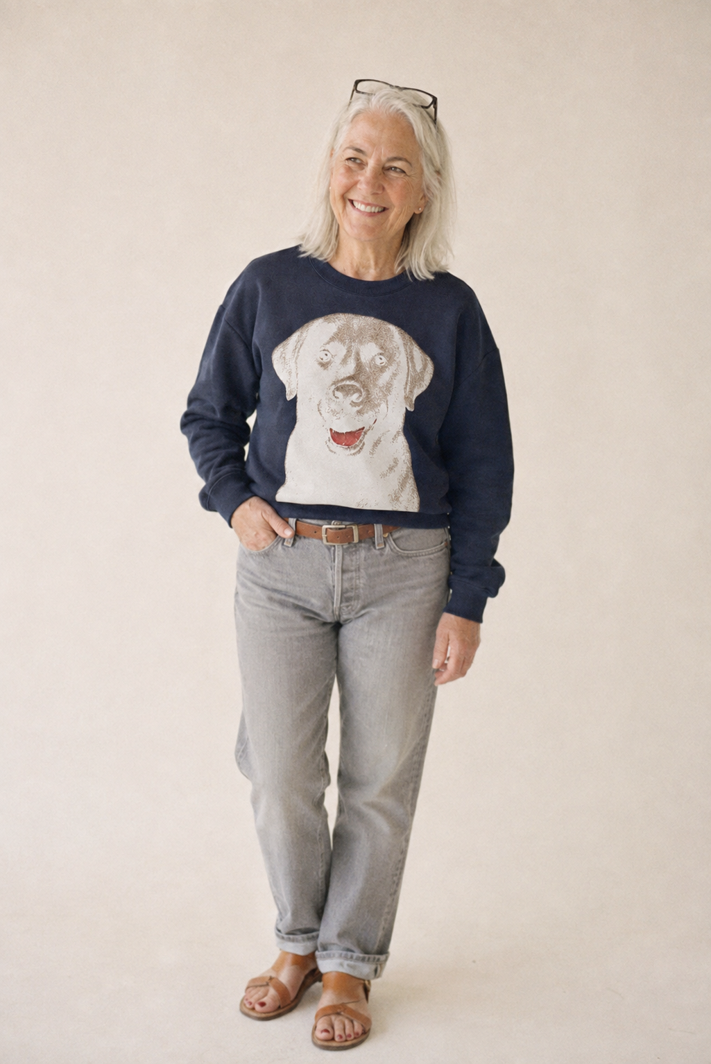 Labrador Friendly Family Fleece Sweatshirt – studio model photo