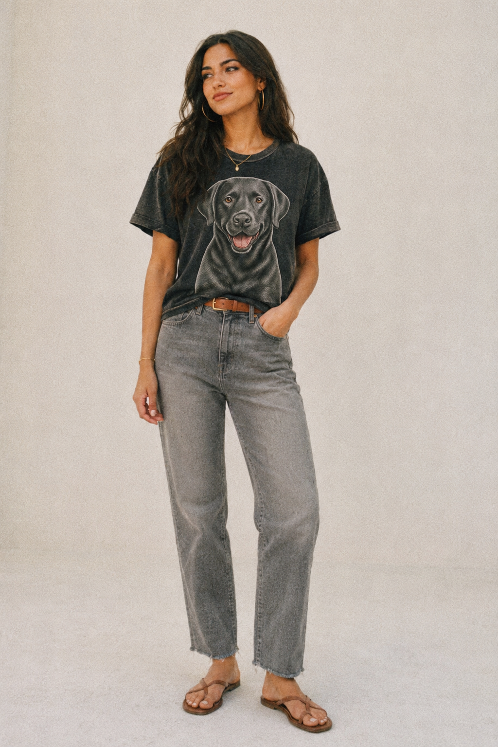 Labrador Friendly Family Vintage T-shirt – studio model photo