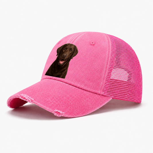 Labrador Friendly Family Washed Trucker Hat – Rose