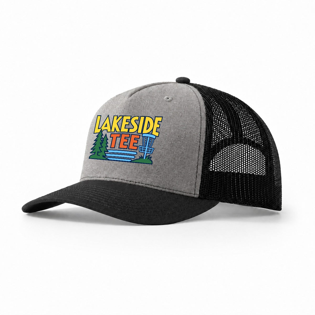 Lakeside Tee Disc Golf Trucker Hat – Grey Black
