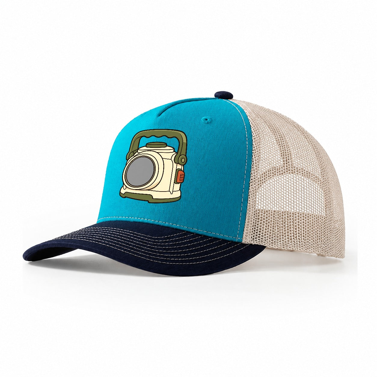 Lamp For The Late One Geocaching Trucker Hat – Teal Navy