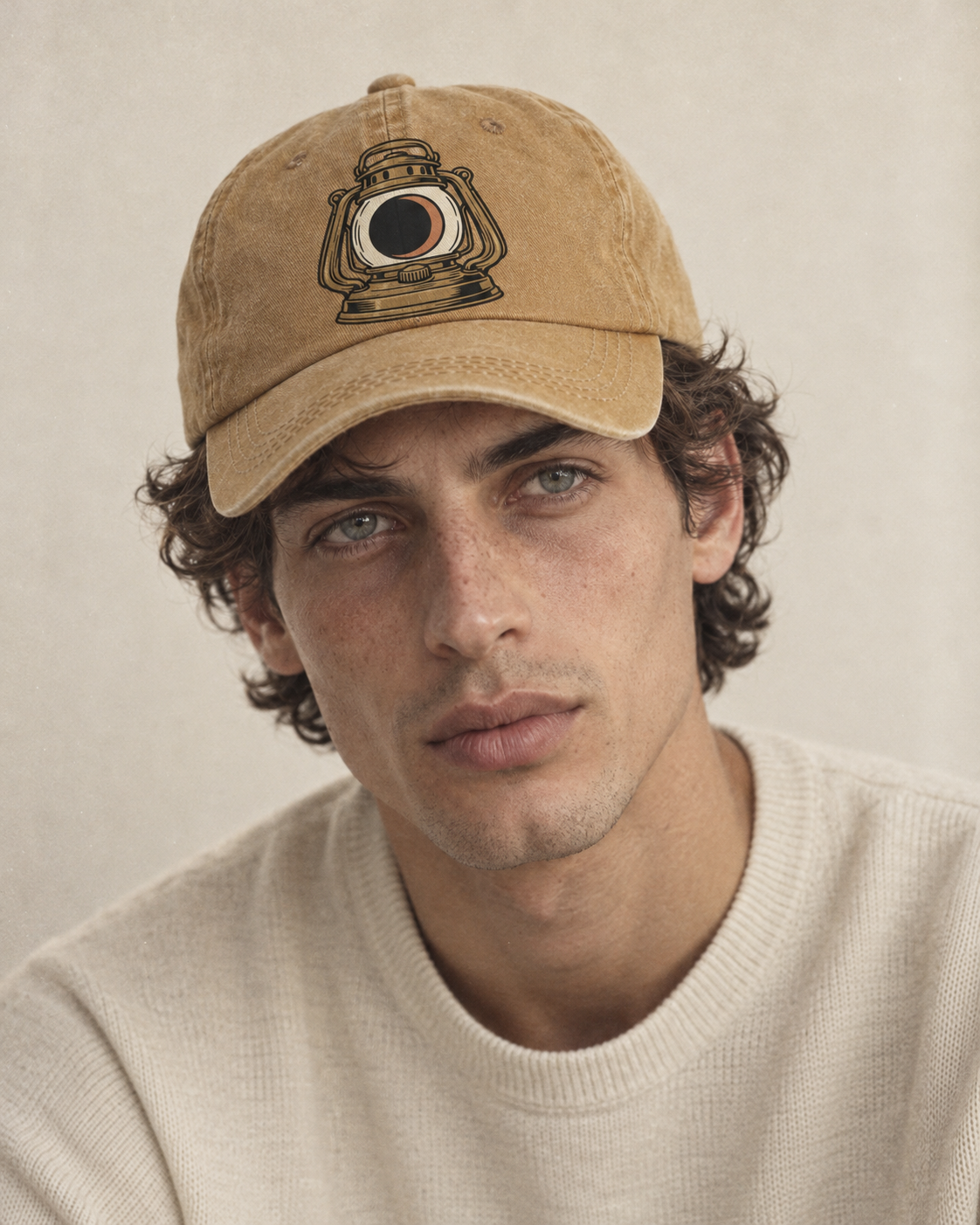 Model wearing the cap