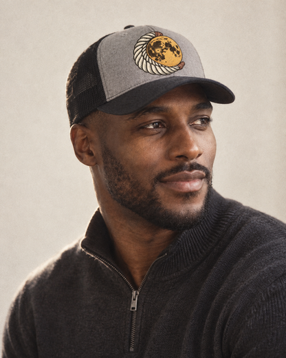 Model wearing the cap