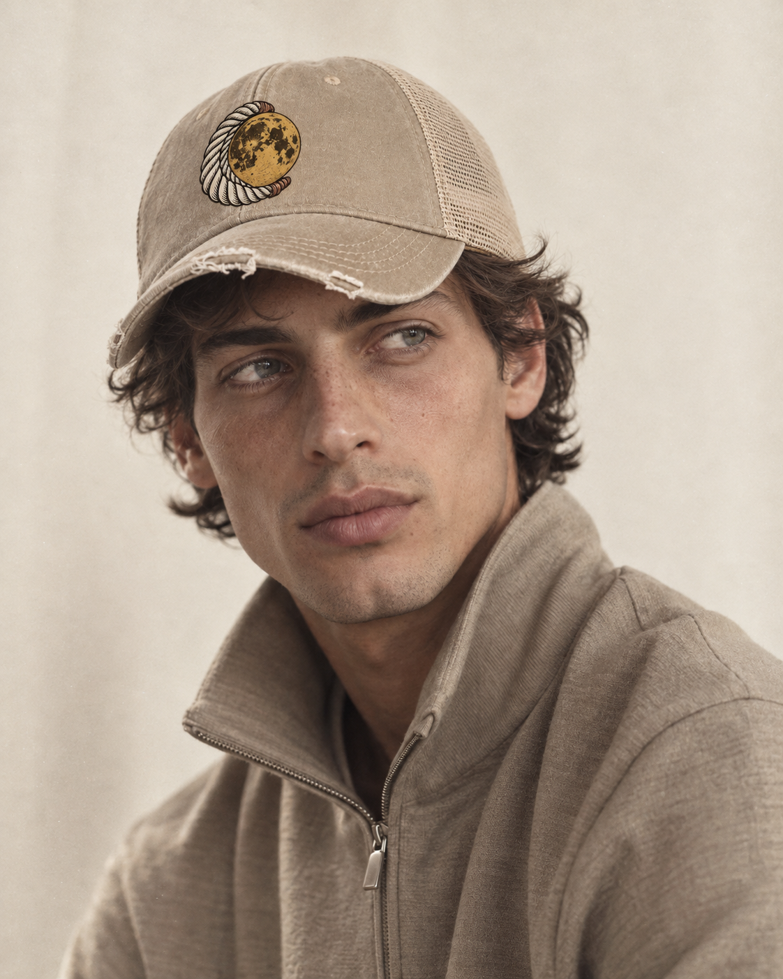 Model wearing the cap