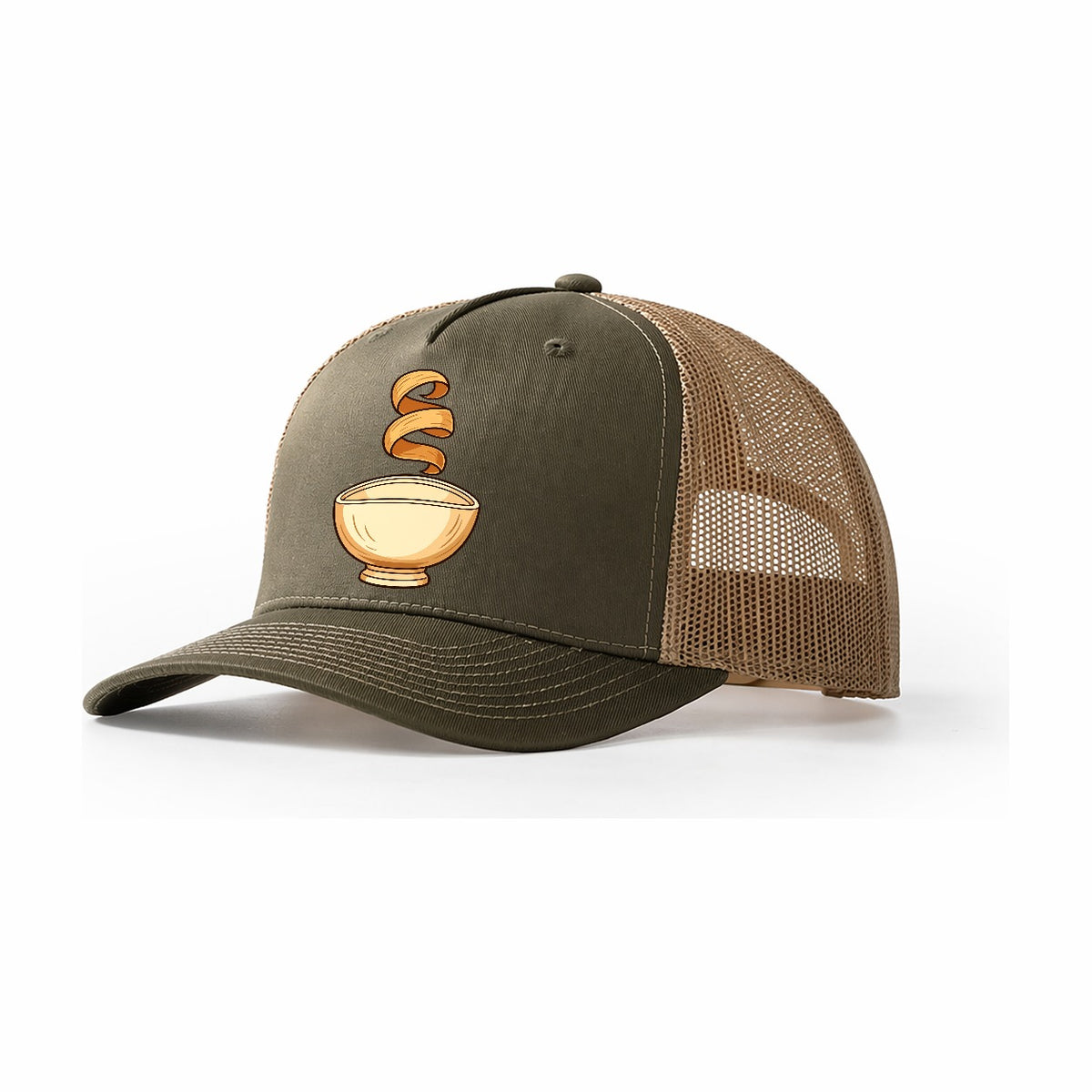 Lathe Bowl Silhouette Woodworking Trucker Hat – Olive Khaki