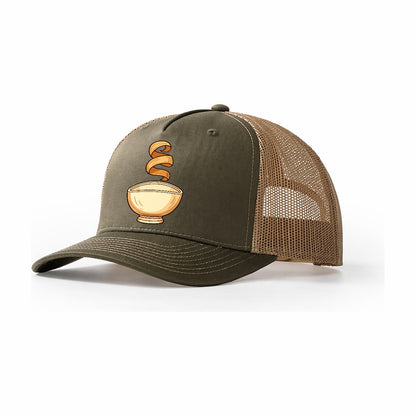 Lathe Bowl Silhouette Woodworking Trucker Hat – Olive Khaki