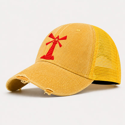 Lighthouse Crossing Beams Micro Motion Mark Washed Trucker Hat – Yellow