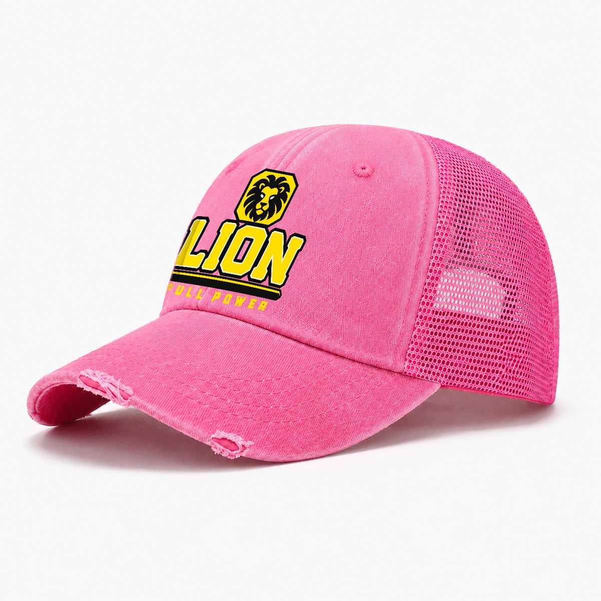 Lion Full Power Heavy Duty Washed Trucker Hat – Rose