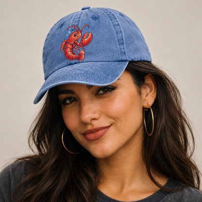 Lobster Tail Curl Sea Sprite Classic Cap — studio model wearing the hat