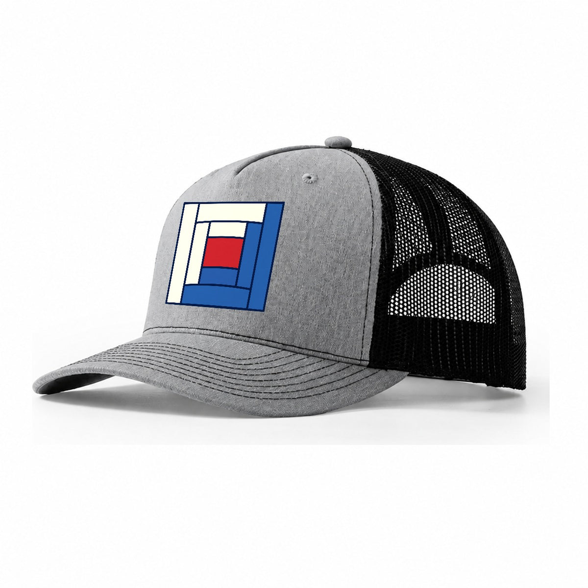 Log Cabin Block Study Sewing And Quilting Trucker Hat – Sport Grey Black