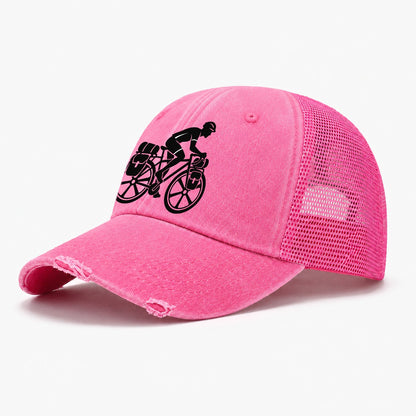 Long Distance Tourer Cycling Life Washed Trucker Hat – Rose