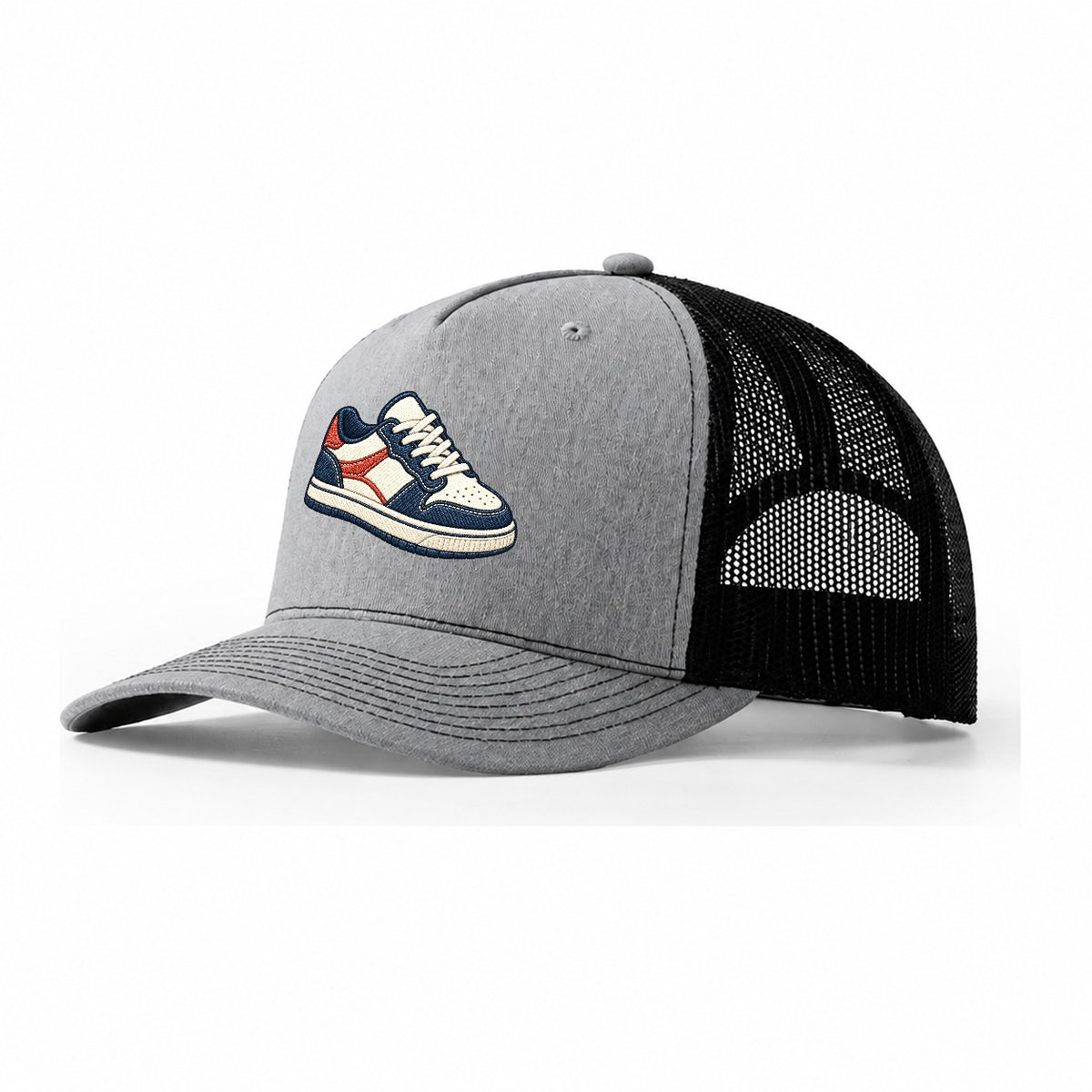 Low Top Court Sneaker Tiny Solo Marks Trucker Hat – Sport Grey Black