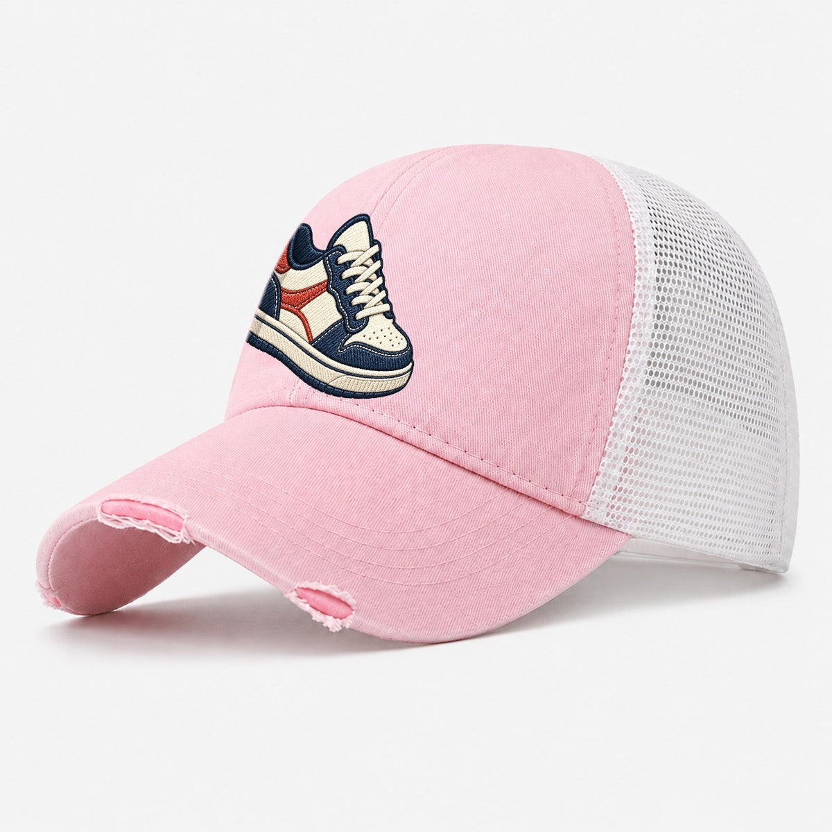 Low Top Court Sneaker Tiny Solo Marks Washed Trucker Hat – Light Pink