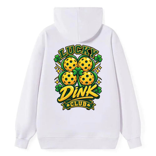 Lucky Dink Club Pickleball Life Classic Pullover Hoodie – White