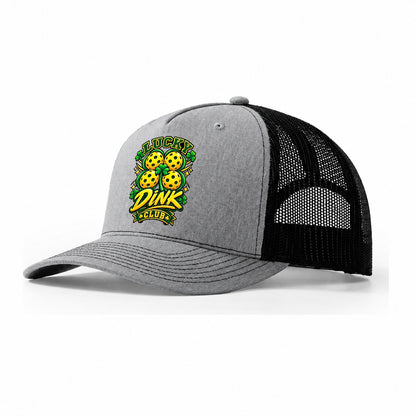 Lucky Dink Club Pickleball Life Trucker Hat – Sport Grey Black