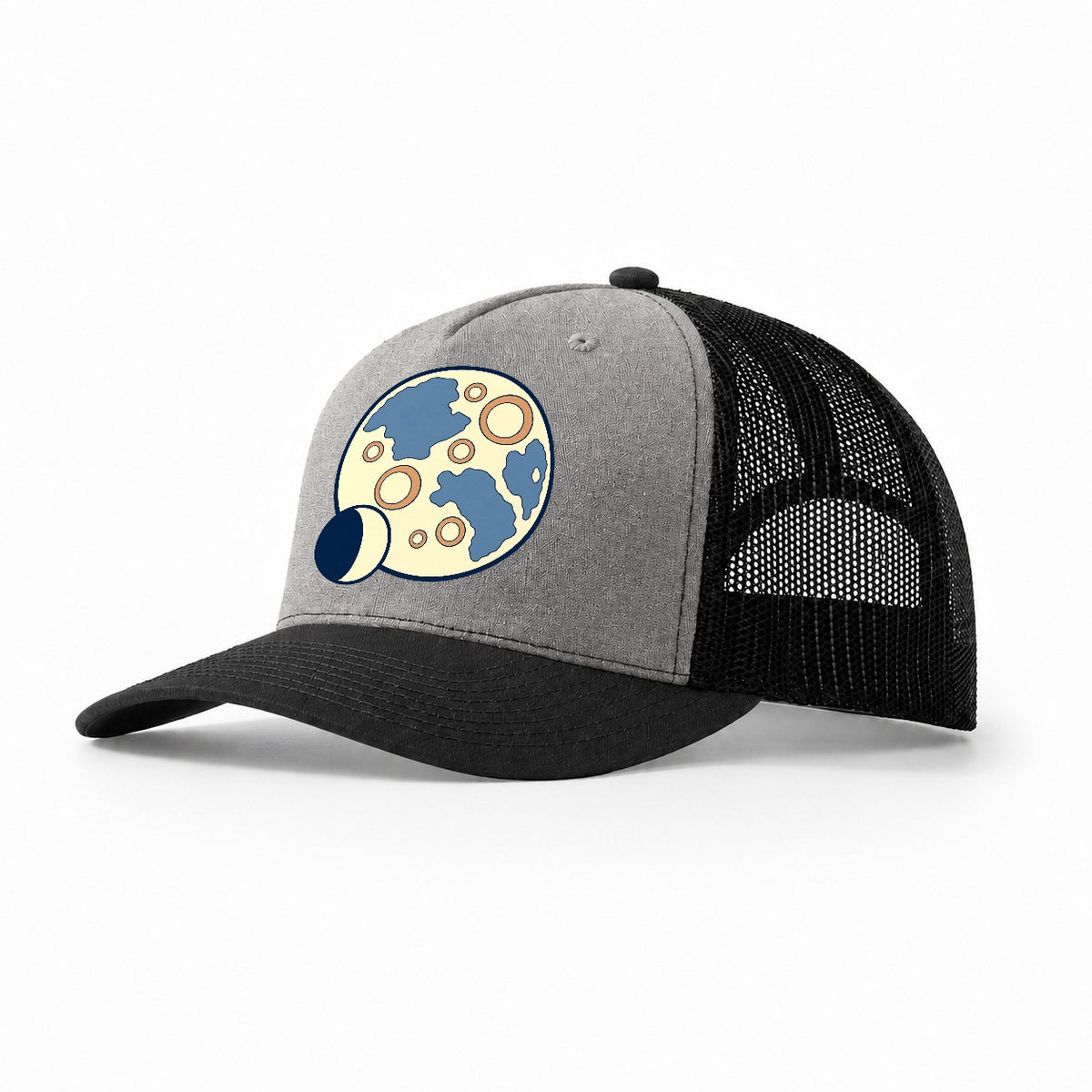 Lunar Surface Study Astronomy And Stargazing Trucker Hat – Grey Black